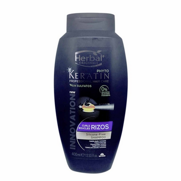 شامپو بدون سولفات موهای فر هربال سری Phyto Keratin مدل Rizos حجم 400 میل
