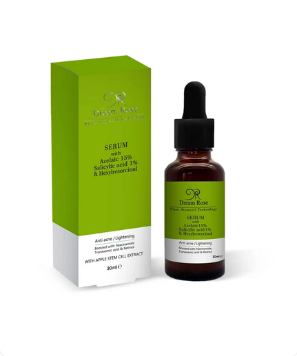 سرم آزلائیک اسید 15% و سالیسیلیک اسید 1% و هگزیل رزورسینول دریم رز - آنتی آکنه و روشن کننده