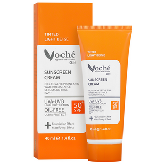 کرم ضد آفتاب رنگی وچه پوست چرب spf50(بژ روشن)